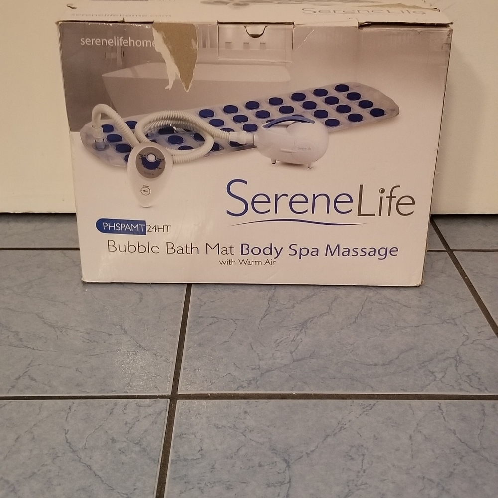 SereneLife Electric Bathtub Bubble Massage Mat Waterproof Tub Massaging Spa NEW!